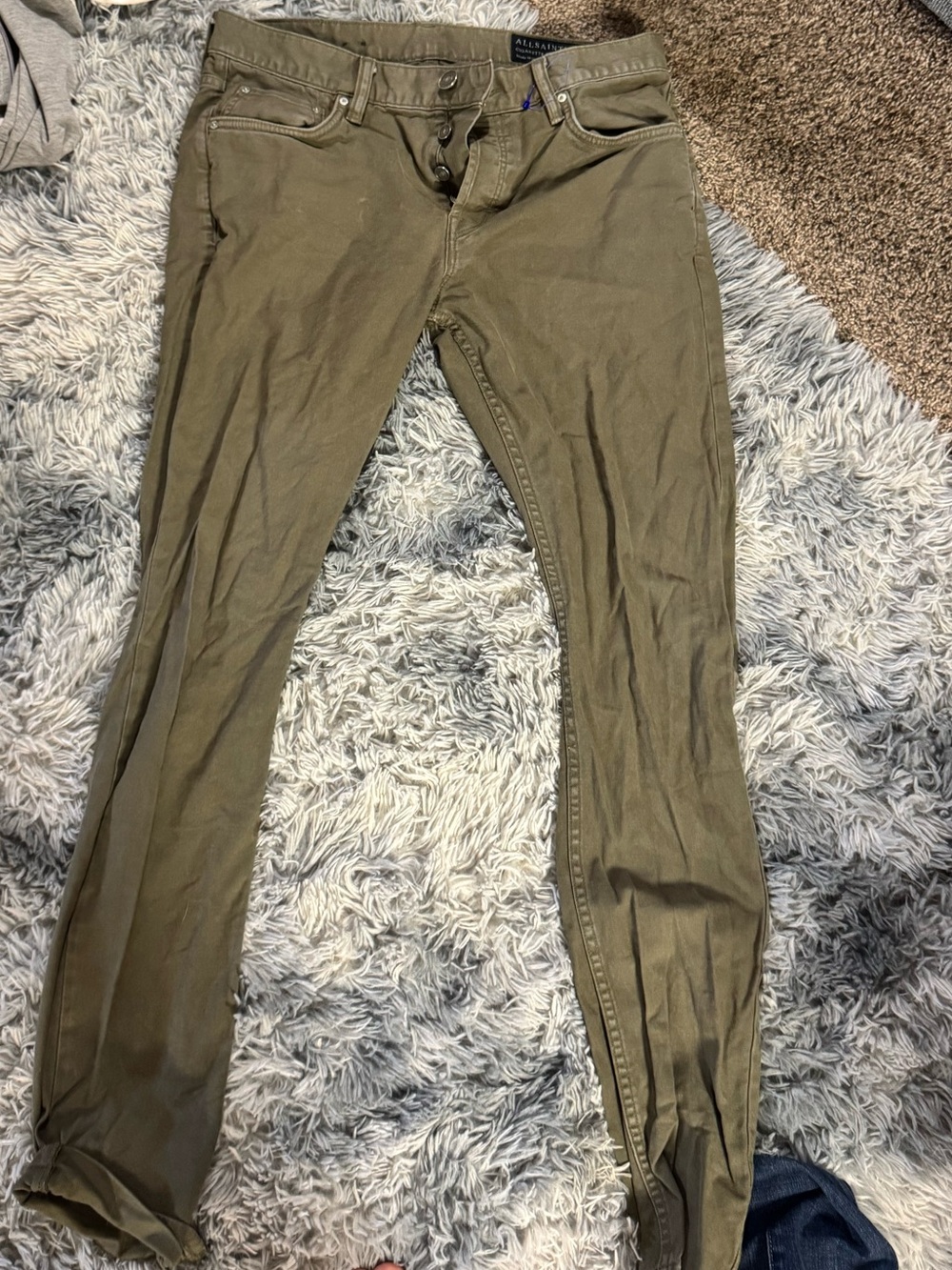 AllSaints Olive Skinny Jeans